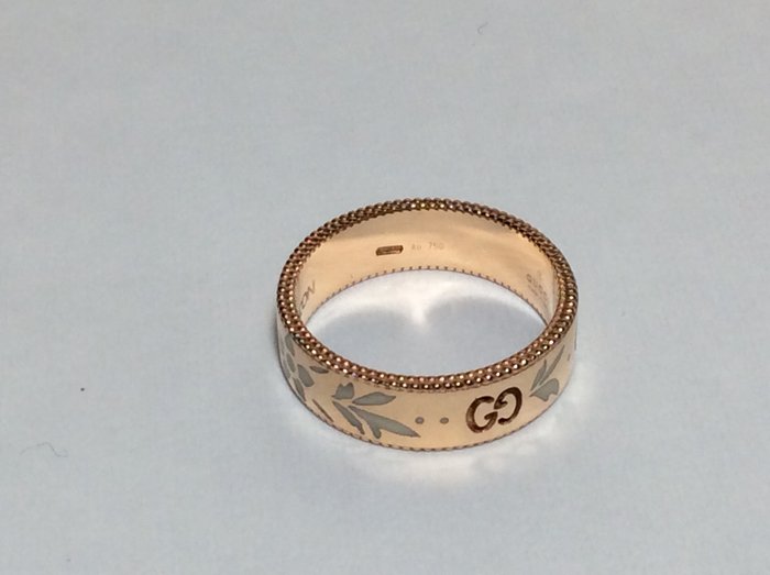 Gucci - Icon ring in 18 kt/750 rose gold and enamel - Catawiki