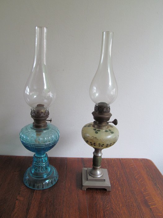 Two oil lamps - Brevet and Augusta Brenner - Germany - early 20th century