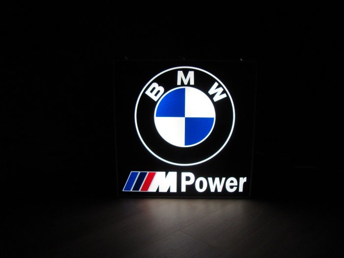 ORIGINAL BMW M POWER light box / illuminated advertising - 62 x 62 x 9 cm