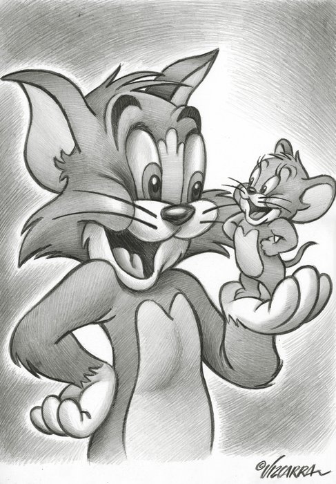 Tom & Jerry - 1 Original Drawing - First Edition