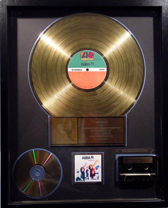 ABBA - The Album - real US RIAA Gold Award goldene Schallplatte - original Sales Music Record Award ( Golden Record )