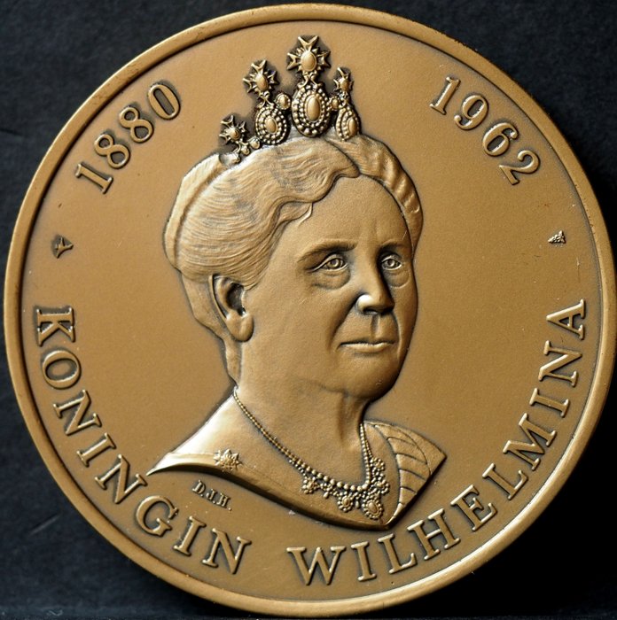Nederland - Penning - Koningin Wilhelmina - Gepatineerd Brons - Uitgave s' Rijks Munt