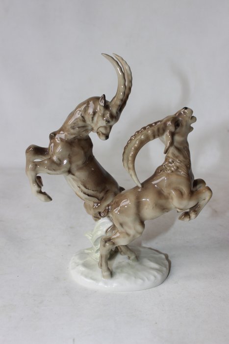 K. Tutter for Hutschenreuther - Porcelain sculpture depicting ibex