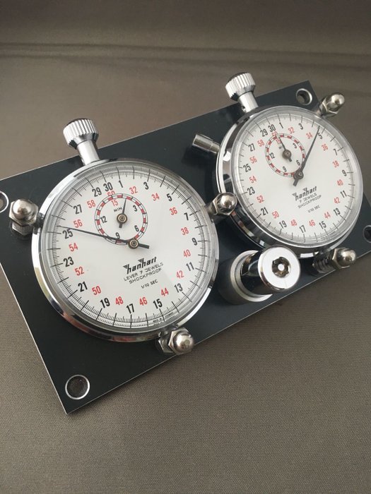 Hanhart - Stopwatch set for dashboard, rally timer with reset - 1960-1969