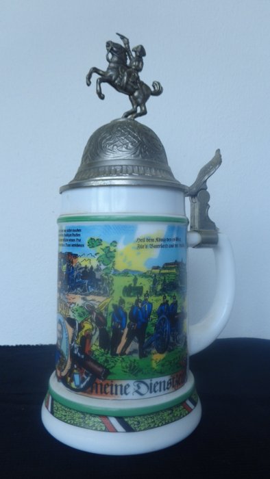 Reservist beer tankard, souvenir from my service time - Kaiser Wilhelm König v. Preussen