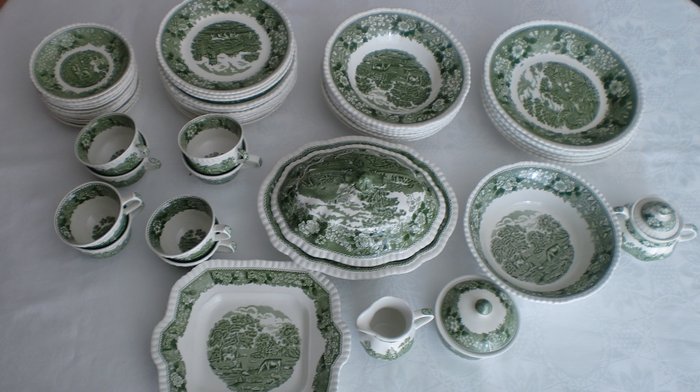 Englisches Porzellan,Wedgewood,Kuchenteller,19,7cm gebraucht Adams grün