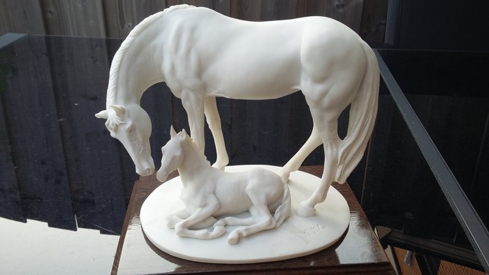 A. Belcari - Italian porcelain figurine of horses