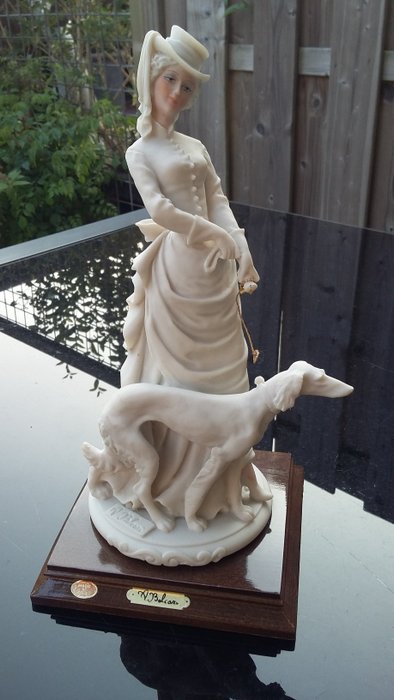 A.Belcari - Italian porcelain figurine  - beautiful woman with dog