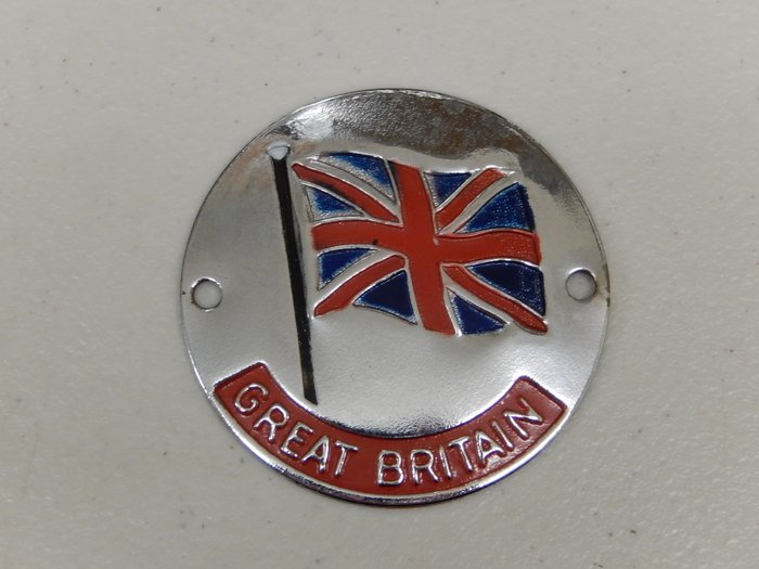 MORRIS Union Jack GB Metal Enamel Classic Motor Car Badge Self Adhesive 