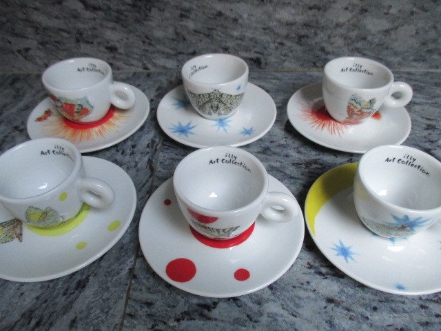 Kiki Smith - Illy Art Collection - set of 6 espresso cups and saucers