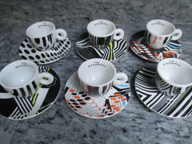 Tobias Rehberger - Illy Art Collection - set of 6 espresso cups and saucers