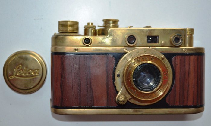 LEICA-II(D) Das Reich WWII luftwaffen eigentum Russian Copy Gold Camera + Lens Leitz Elmar