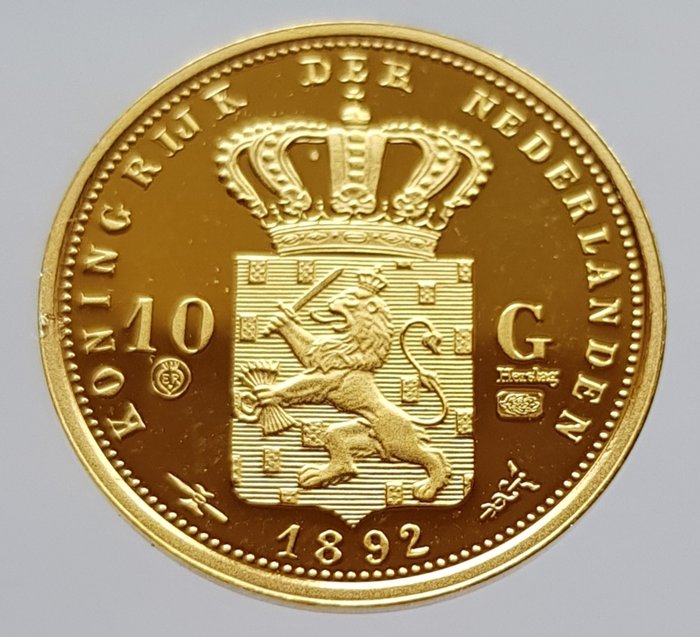 The Netherlands - 10 Guilder 1892 (restrike) - Wilhelmina - gold