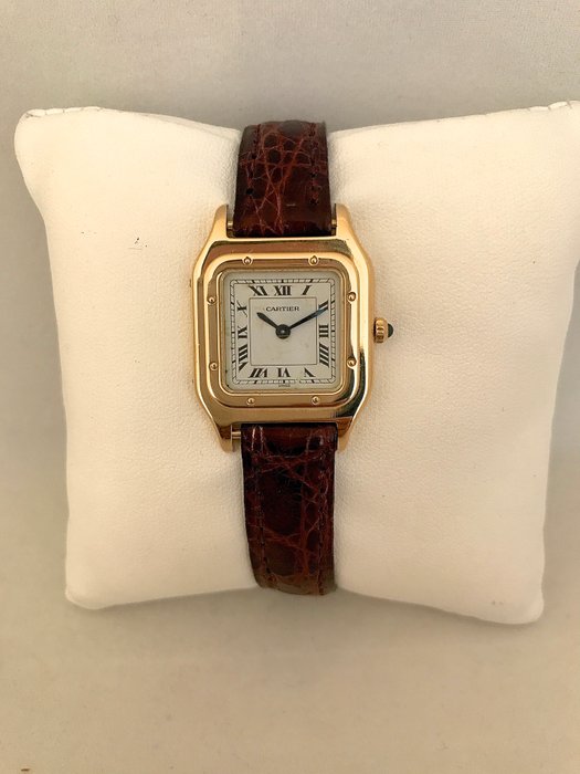 cartier panthere watch with leather strap