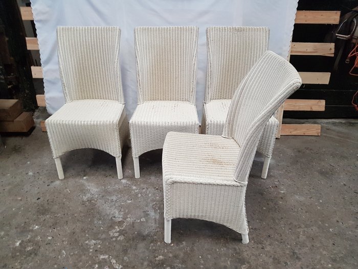Four Original Lloyd Loom Dining Room Chairs Original With Factory