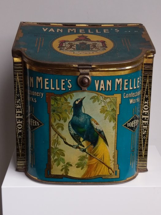 Prachtig oud Art Deco stijl blik Van Melle's - Confectionery Works Breskens-Holland.