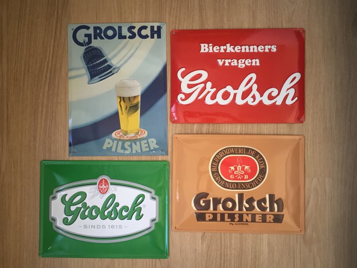 Voorschrijven omringen kleurstof Grolsch - 4 oude reclameborden - Catawiki