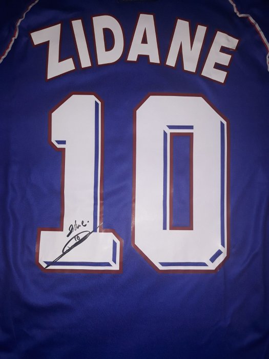 Camiseta Francia mundial 98 firmada Zinedine Zidane con - Catawiki