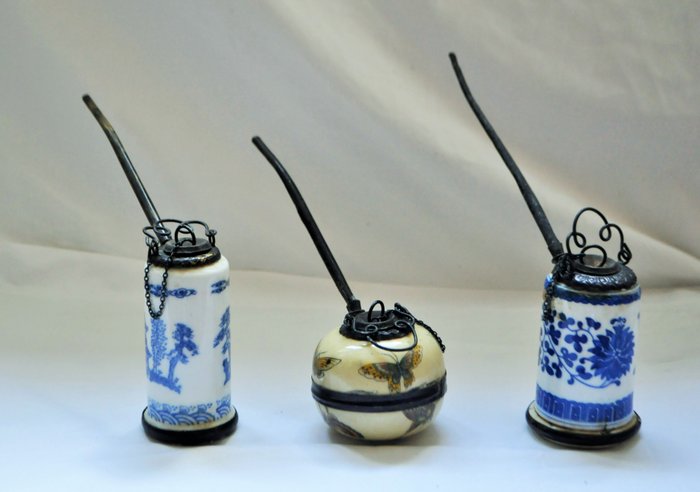 Set of 3 Vietnamese ceramic water pipes