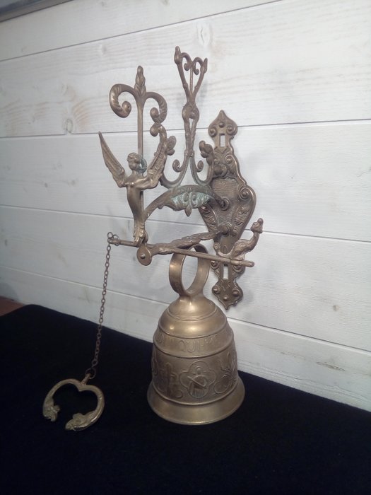 Monastery bell with bronze support - Vocem Meam Audit Qui me Tangit