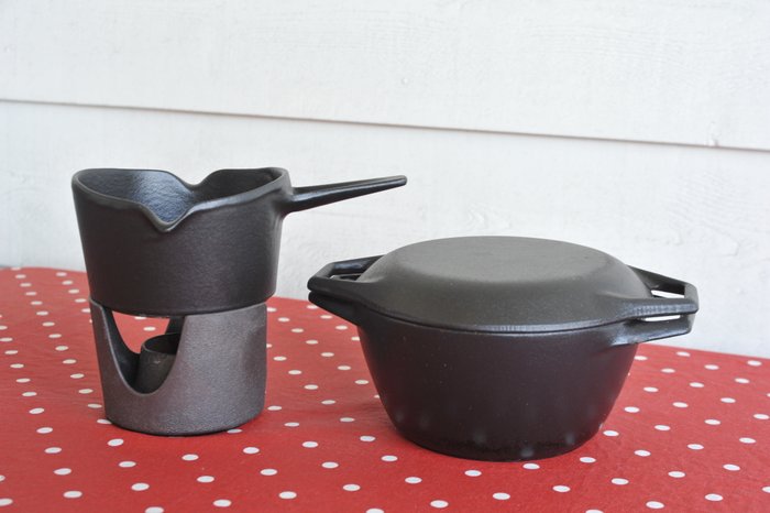 Michaël Lax for Copco, Denmark - Black cast iron pan and saucepan with stove