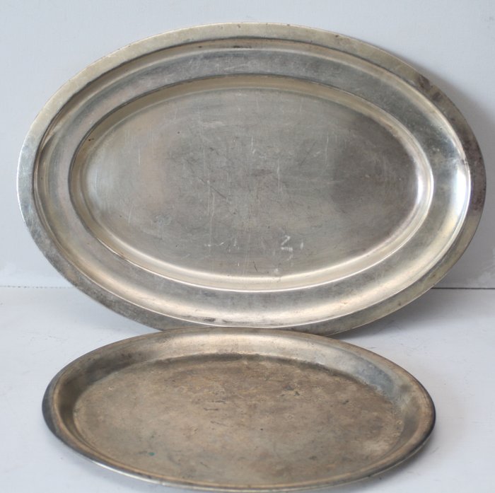 Two silver plated serving trays, Hollandia Plate and Gero Alpacca - early 20th century