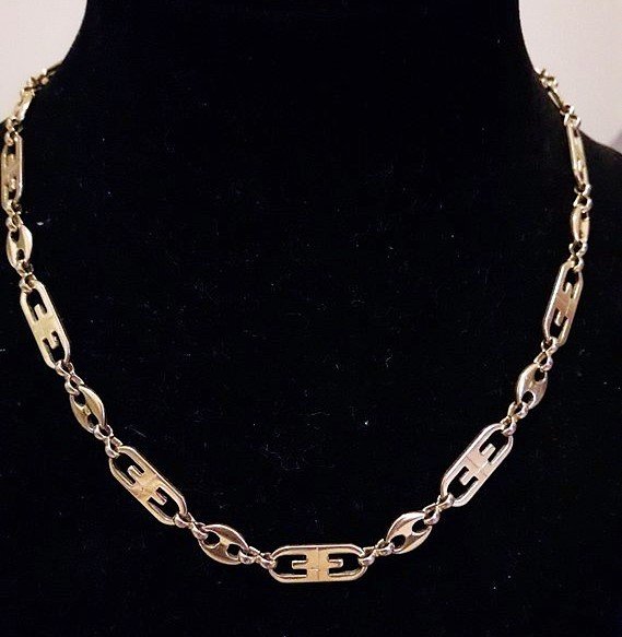 Givenchy - Gold Logo double G Link Necklace - 1980s - Vintage - Catawiki