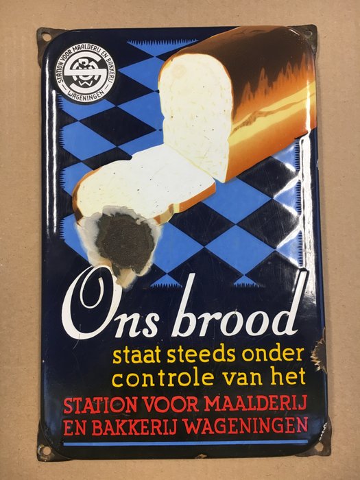 Enamel sign - Ons Brood - First half 20th century
