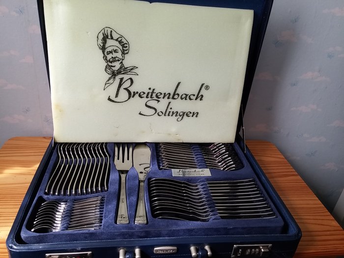 Breitenbach Solingen - NEW 12 people, 50 piece fish cutlery in case - 18/10 stainless steel