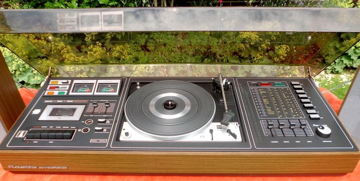 Vintage compact system “Rosita KL 2200” with dual turntable1222 + 2-way speaker pair, made around 1970