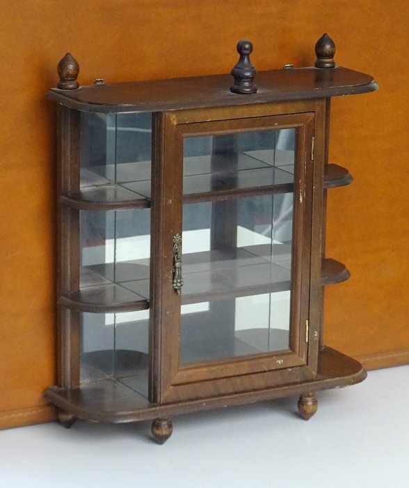 Wooden Display Cabinet With A Mirror Back Plate Netherlands Mid