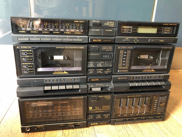 Amplifier + double cassette player - vintage, in excellent condition