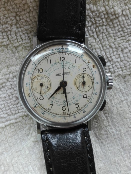 Zais Watch chronograph with column wheel, 1940s/50s