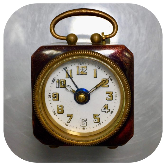 German miniature travel alarm clock - Ca.1900