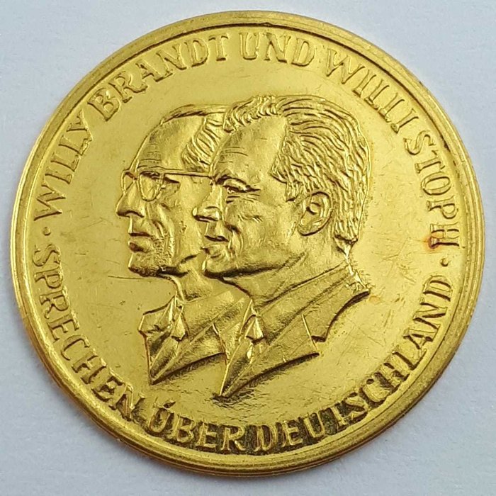 德国 - Medal 'Willy Brandt und Willi Stoph' 1970 - 1/10 oz .999 - 金
