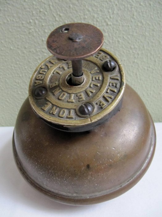 Antique brass Velvetone bel - Antique streetcar foot bell - rare -  - 1900-1920 