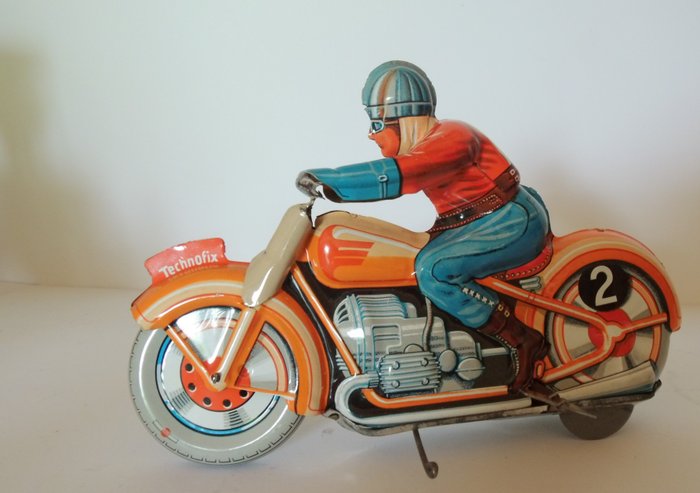 Tin toy motorcycle Technofix 255 - before 1958