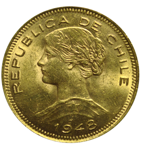 Chile - 100 Pesos 1948 - Guld