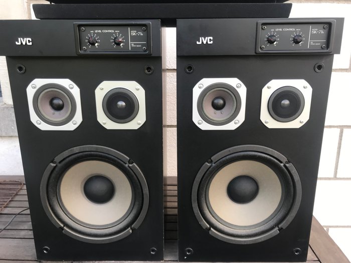 Lot Containing 2 Speakers with JVC Speaker Support System Model SK-71