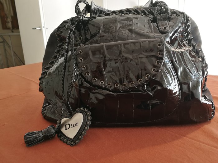 christian dior patent leather handbag