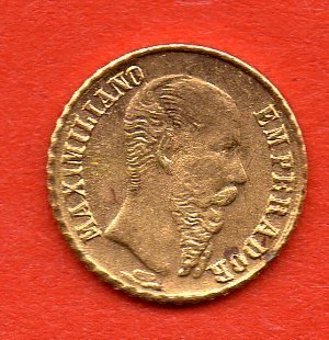 Mexico - 1 Peso 1865 - Gold