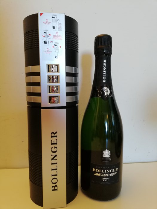 2002 Bollinger La Grande Annee - James Bond 007 Limited Edition Champagne - 1 bottle (75cl) in Gun Silencer Shaped Case with Code Number Lock