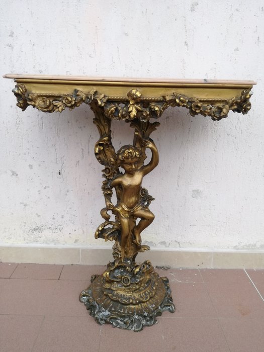 Gilt Console Table in Venetian Baroque style - 20th century - with true gold leaf
