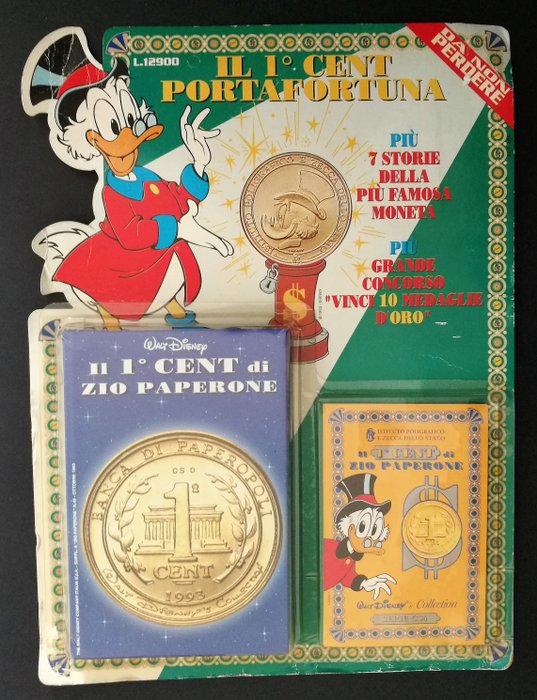 Zio Paperone - Il 1° Cent - volume + moneta - sigillato - Pierwsze Wydanie - (1993)