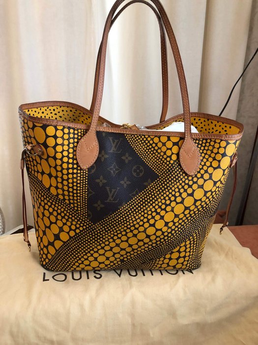 Louis Vuitton - Yayoi Kusama Waves Ltd Neverfull Mm Handbag Yellow Tote Bag - Catawiki