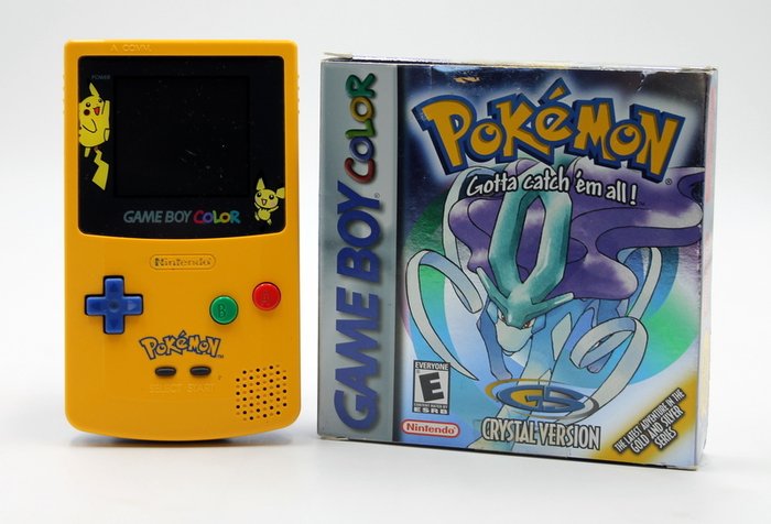 Limited Edition Nintendo Gameboy Color Pokemon Pikachu Edition Console + Pokemon Crystal version game in original box