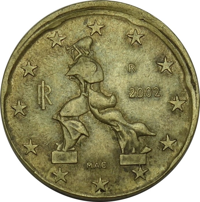 Italien - 20 Cent 2002 Misslag