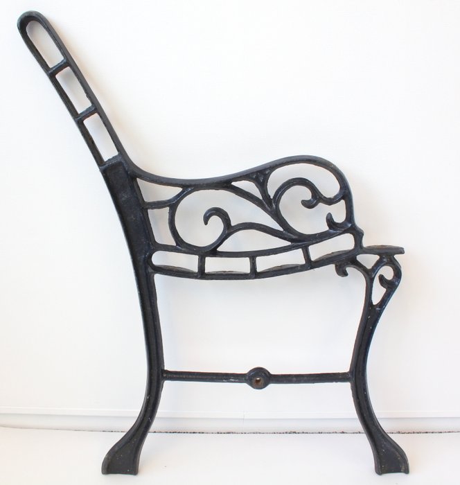A Set Of Dark Blue Cast Iron Garden Chair Bench Supports Catawiki