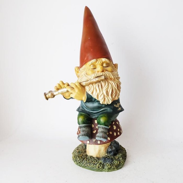 Rien Poortvliet for AAAAAAA Licence Company Ltd. - large vintage flute-playing gnome