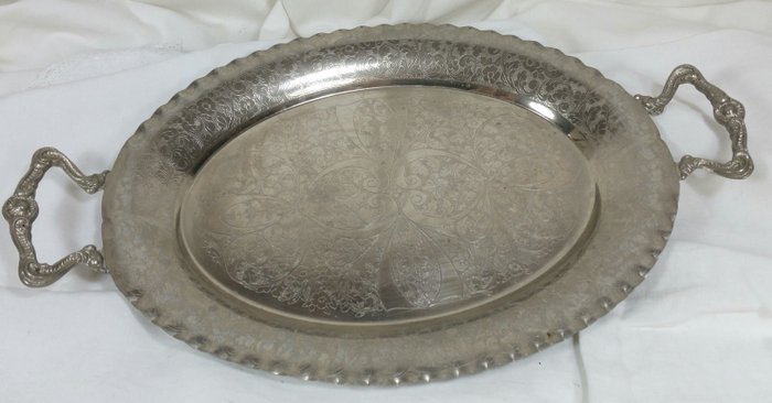 Silver-plated tray MAM - Metalli Artistici Milano - 1960s